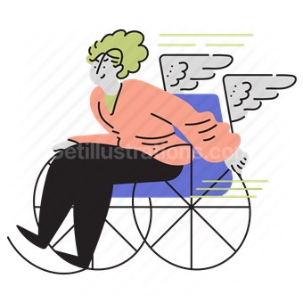wheelchair, wings, disability, disabled, woman, flying, health, accessibility