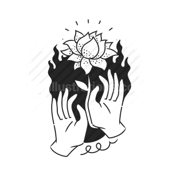 hands, lotus flower, spirituality, meditation, symbol