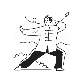 martial arts, tai chi, movement, silhouette