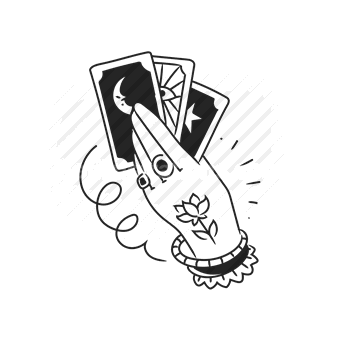 tarot, fortune telling, mystical, occult, Vector illustration