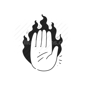 hand, gesture, fire, power, energy