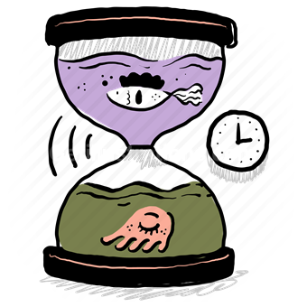 hourglass, time, clock, deadline, fish, jellyfish, countdown