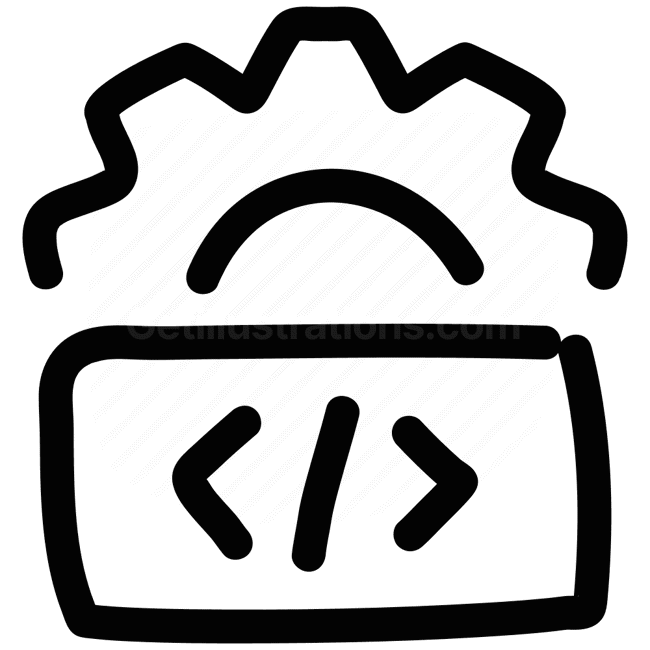 code, programming, development, technology, vector illustration