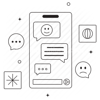 mobile, smartphone, emoji, emoticon, messaging, chat, talk