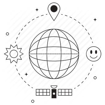 connect, connected, satellite, global, international, globe, emoji, marker, pin