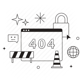 404, maintenance, website, webpage, browser, lock, padlock, warning, danger