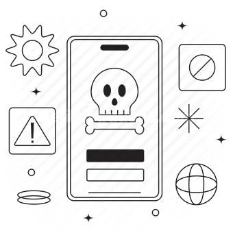 protection, safety, antivirus, lethal, skull, deadly, mobile, smartphone, phone
