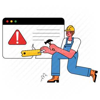 website, webpage, browser, fix, repair, alert, warning, man, people