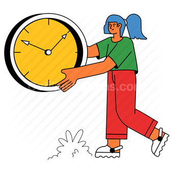 time, clock, time management, deadline, woman, people, reminder