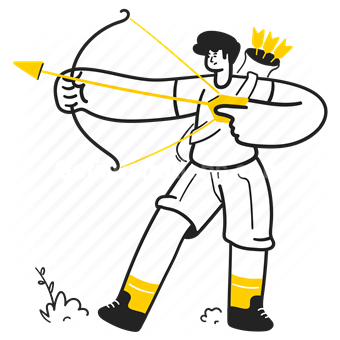 man, arrow, archery, bow and arrow, olympics, athletes