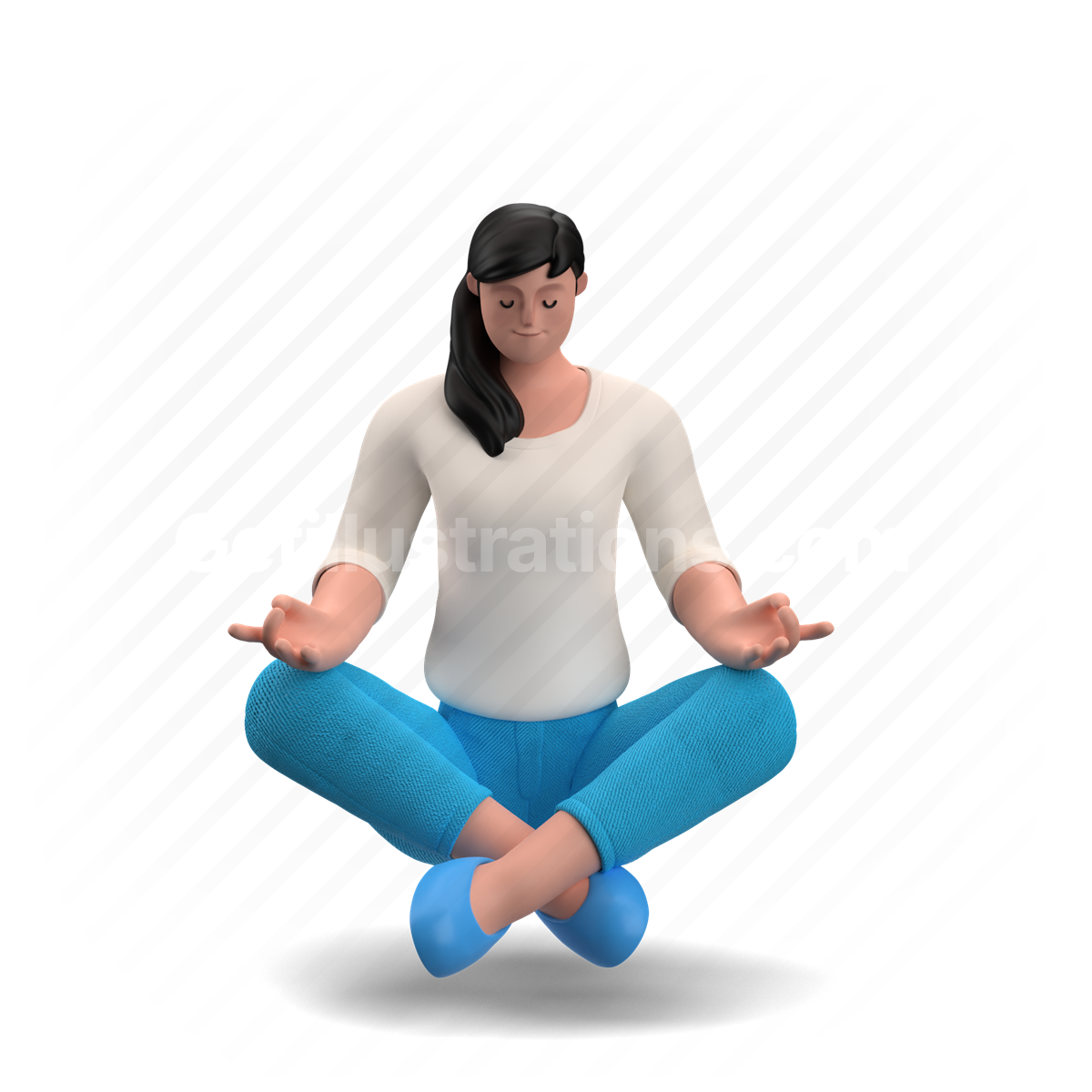 Yoga Meditation PNG Image, Sitting And Meditating Yoga Woman Cartoon  Element, Meditation Clipart, Sitting, Meditate PNG Image For Free Download