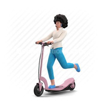 scooter, transport, woman, ride