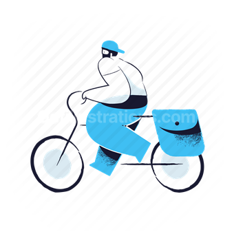 bike, bicycle, man, transport, delivery, messenger