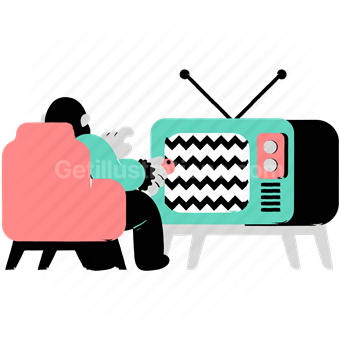 home, signal, television, tv, screen, scrambled, entertainment, animal
