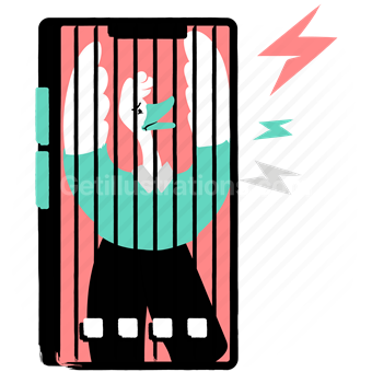 smartphone, phone, mobile, device, addiction, trapped, jail, animal