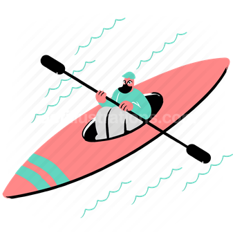 canoe, boat, sailing, water, leisure, activity, hobby, animal