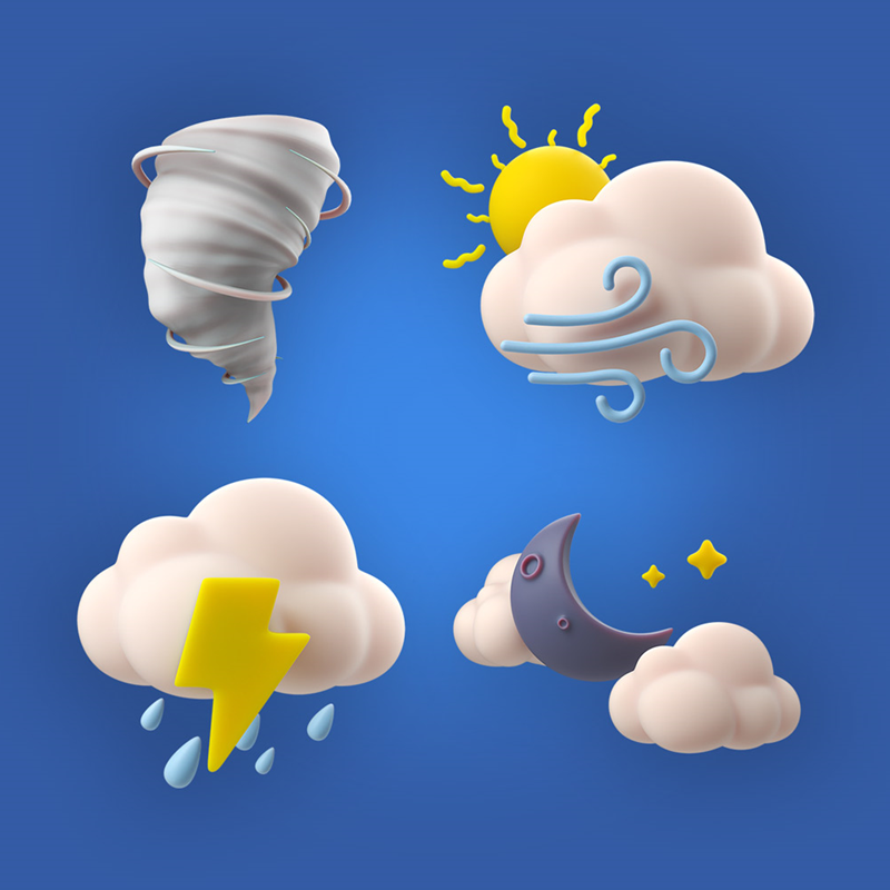 3D Weather icons image