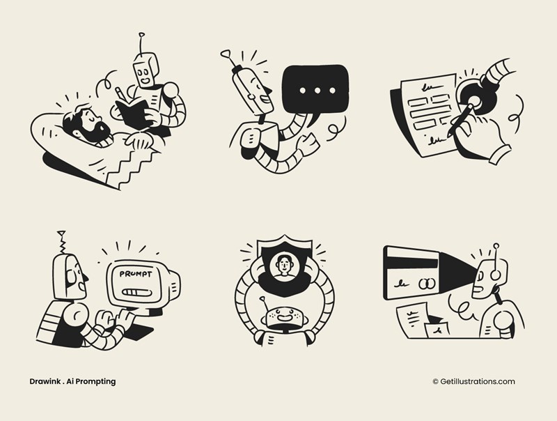 Drawink Ai Illustrations pack showcase image