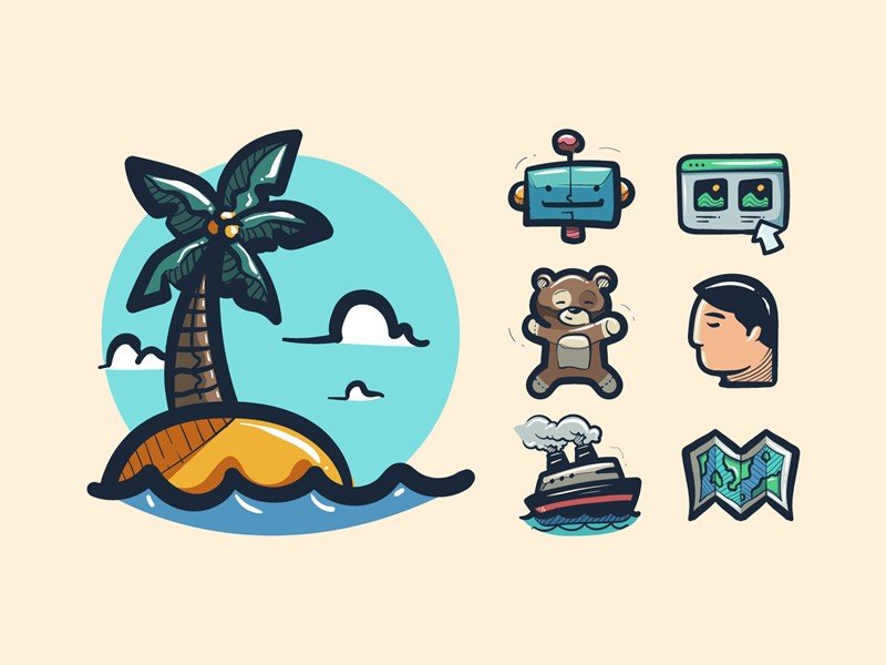 Illustrated icons