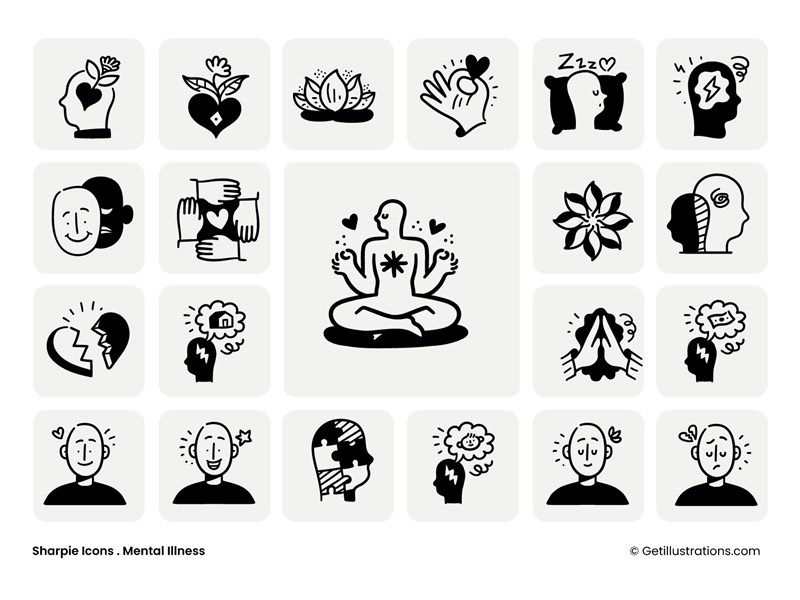 Sharpie Mental Health Icons pack showcase image