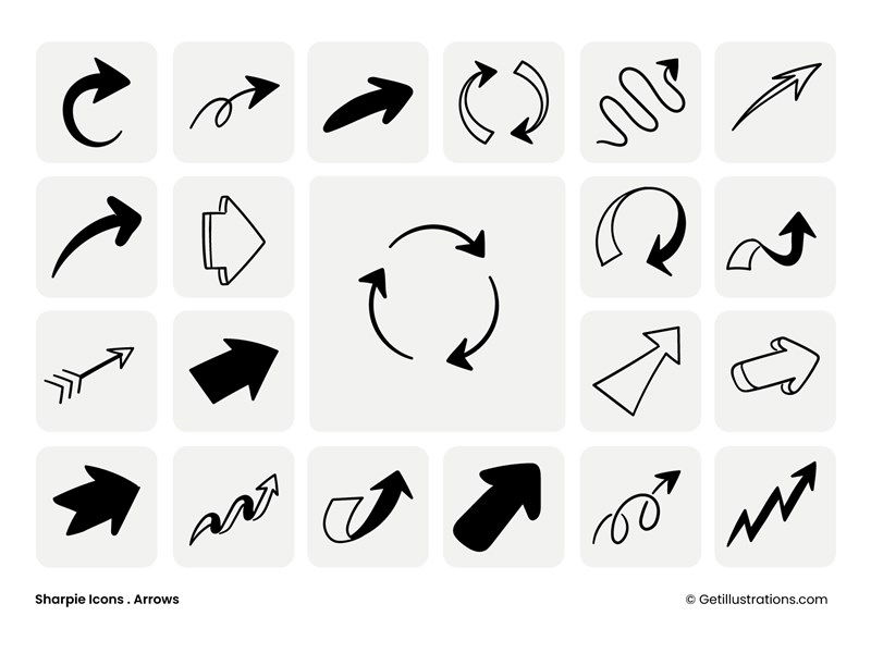 Sharpie Arrow Icons pack showcase image