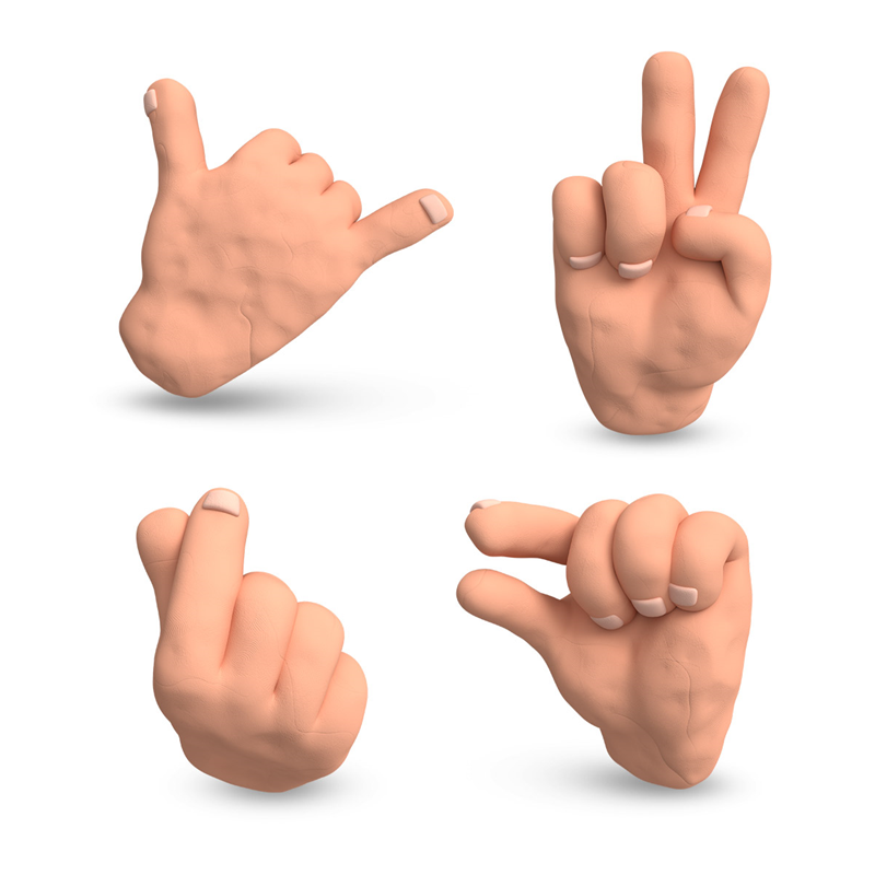 Clay 3D Hand Gesture Icons illustration pack thumbnail