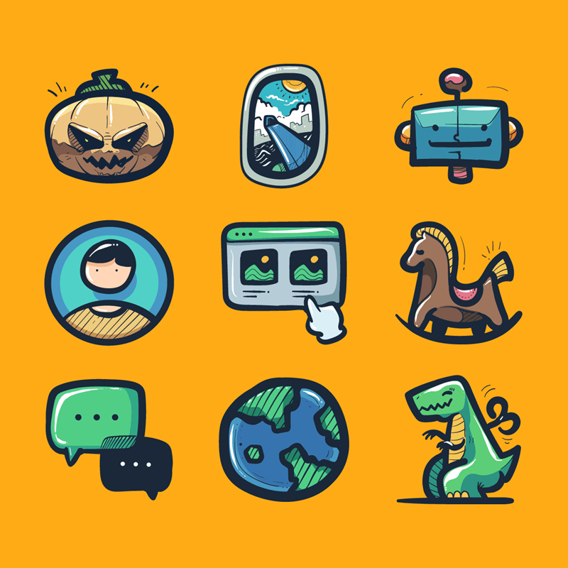 Illustrated icons