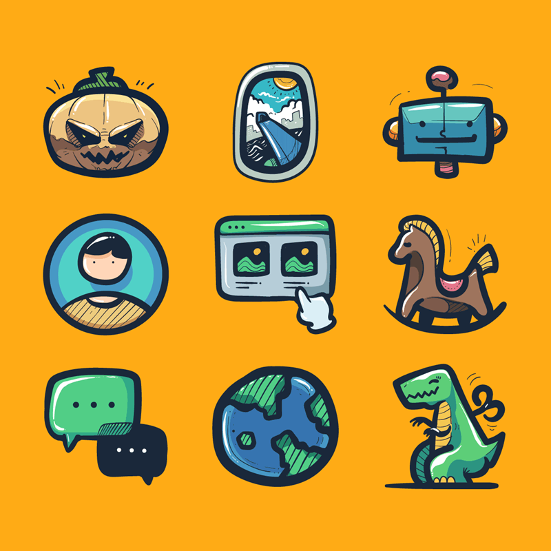 Illustrated icons image