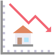Real Estate Market Decrease Icon