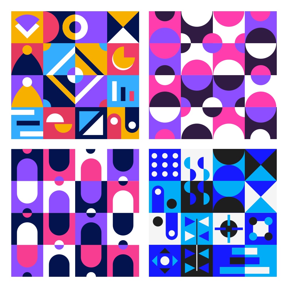 Geometric patterns — 4 sample illustrations from the pack