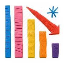 data, analytics, decrease, arrow down, graph, chart, statistics, presentation, project, 3d, clay, colorful, decline, business, finance, report preview thumbnail from Halftone 3D illustrations Chapter 2 illustration pack