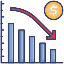 Financial Decrease Analytics Chart Icon