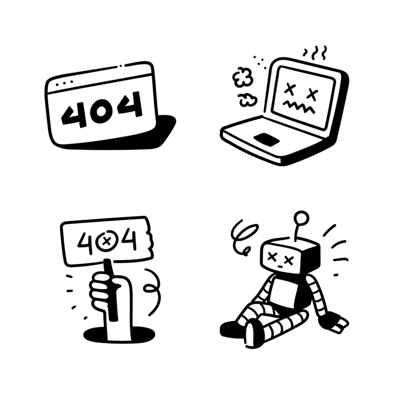 Sharpie Error 404 Icons illustration pack thumbnail